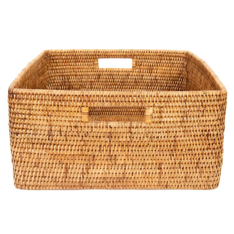 Greyleigh Rattan Square Basket With Handles Reviews Wayfair